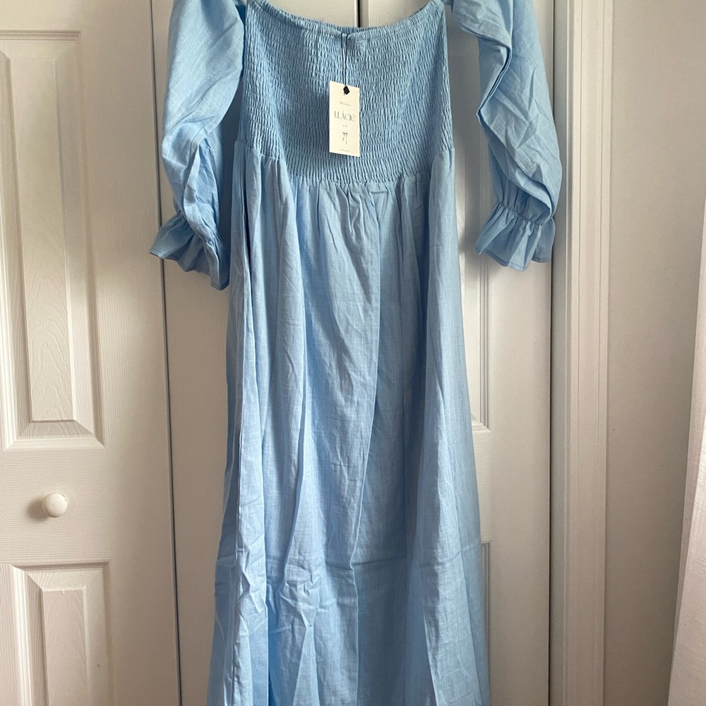 Light Blue Smocked Dress